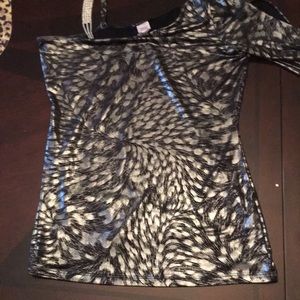 One shoulder top with bling